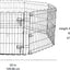 Amazon Basics Foldable Metal Pet Dog Exercise Fence Pen With Door Gate - 150 x 150 x 61 centimeters, Black
