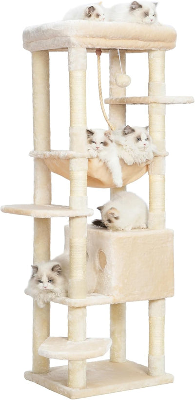 Heybly Cat Tree for Large Cats 20 lbs Heavy Duty,60 inches XXL
