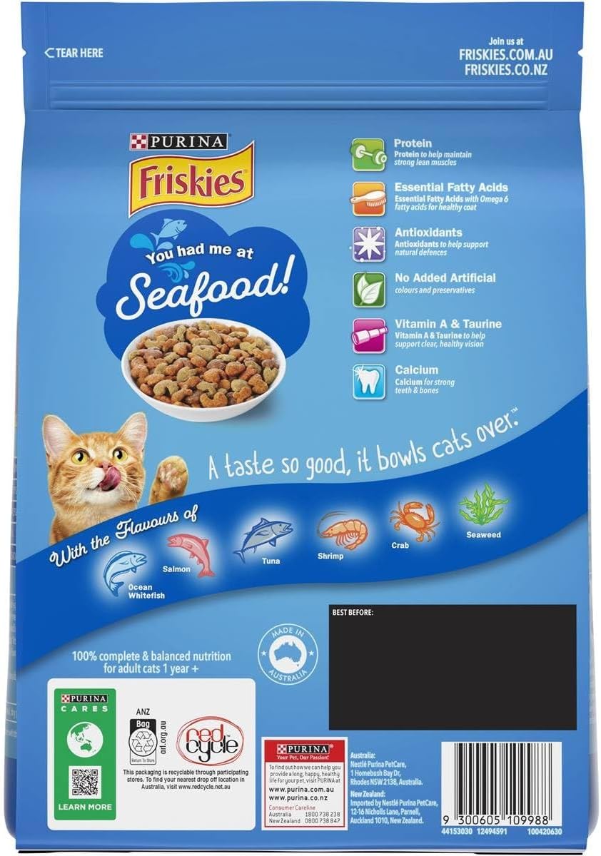 Purina Friskies Seafood Sensations Adult Dry Cat Food 1 kg