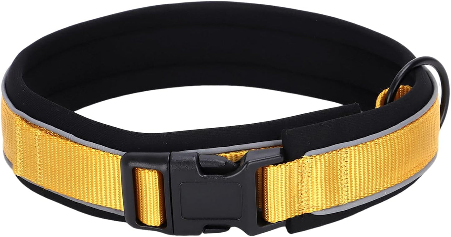 Adjustable Reflective Personalised Thick Dog Collar 1.6 Inch 4 CM Wide with Quick Release - Small Medium Large Dogs