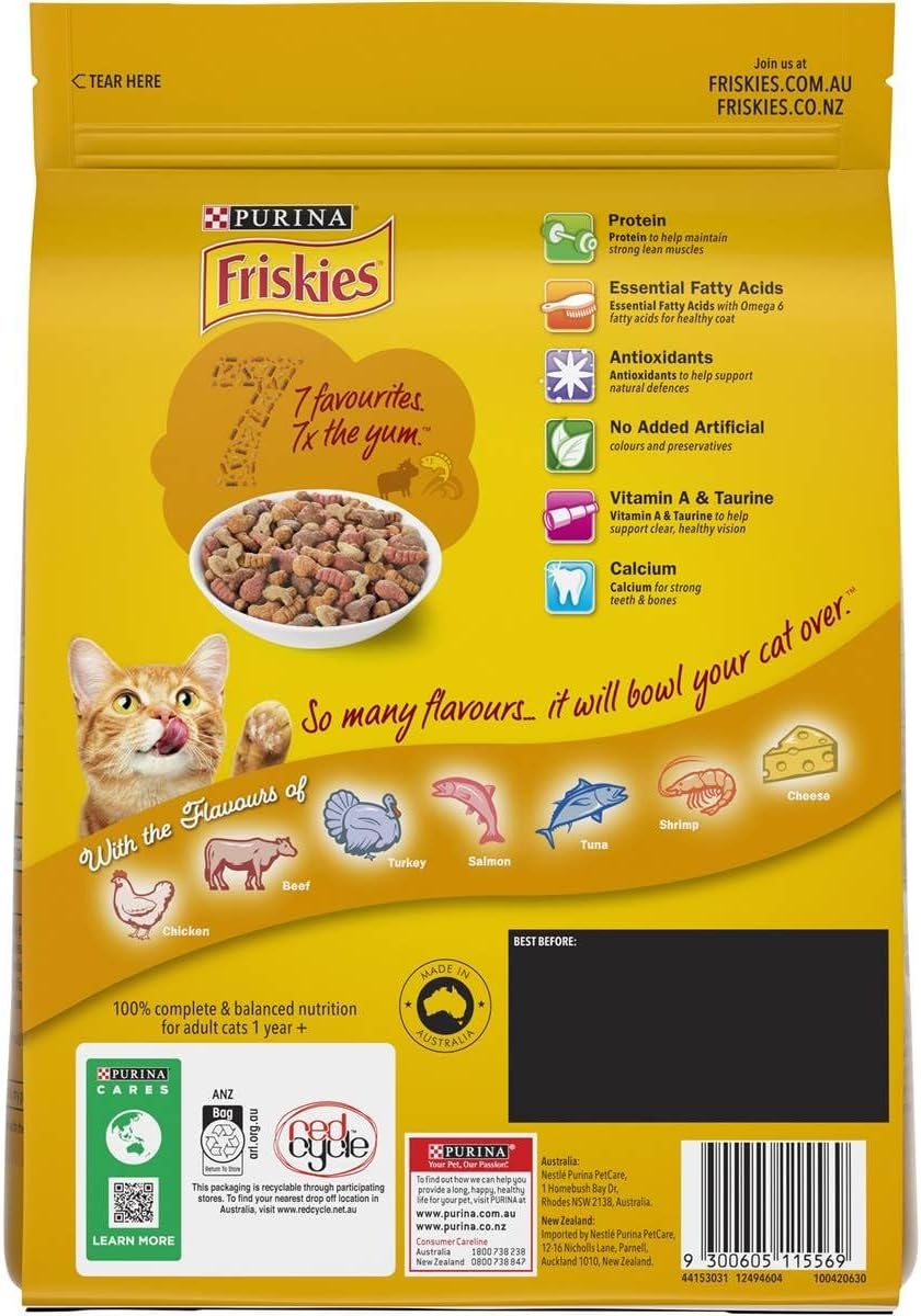 Purina Friskies Seven Flavours Adult Dry Cat Food 1 kg