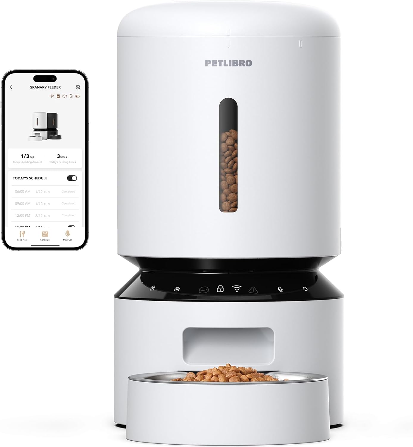 PETLIBRO Granary Automatic Cat Feeder, Smart WiFi App Control (2.4GHz/5GHz), Custom Meal Scheduling & Voice Recording, Dry Food Dispenser, 5L Capacity