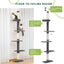 PAWZ Road Cat Tree 5-Tier Floor to Ceiling Cat Tower Height Adjustable 95-107 Inches, Tall Kitty Climbing Activity Center with Scratching Post, Cozy Bed, Dangling Ball for Indoor Cats Grey