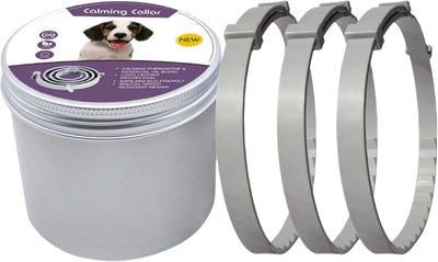 Calming Collar for Dogs, Relieves Anxiety, Adjustable Design, Suitable for All Dogs with Barking, Biting, Scratching, and Insecurity(Gray, 3 Count)