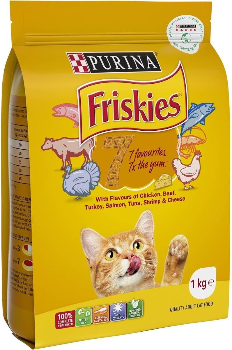 Purina Friskies Seven Flavours Adult Dry Cat Food 1 kg
