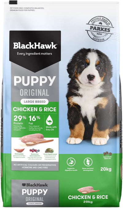 Black Hawk Puppy Large Breed Chicken and Rice Dry Dog Food 20 Kg