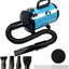 Professional Dog Hair Dryer, Low Noise, Adjustable Temperature (Blue)