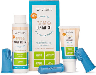 Oxyfresh Premium Pet Dental Kit for Dogs & Cats – Easy Solution for Fresh Breath