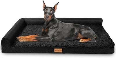 Patas Lague Orthopedic Jumbo Dog Bed for Extra Large Dogs 56''X40'', Waterproof L Shape