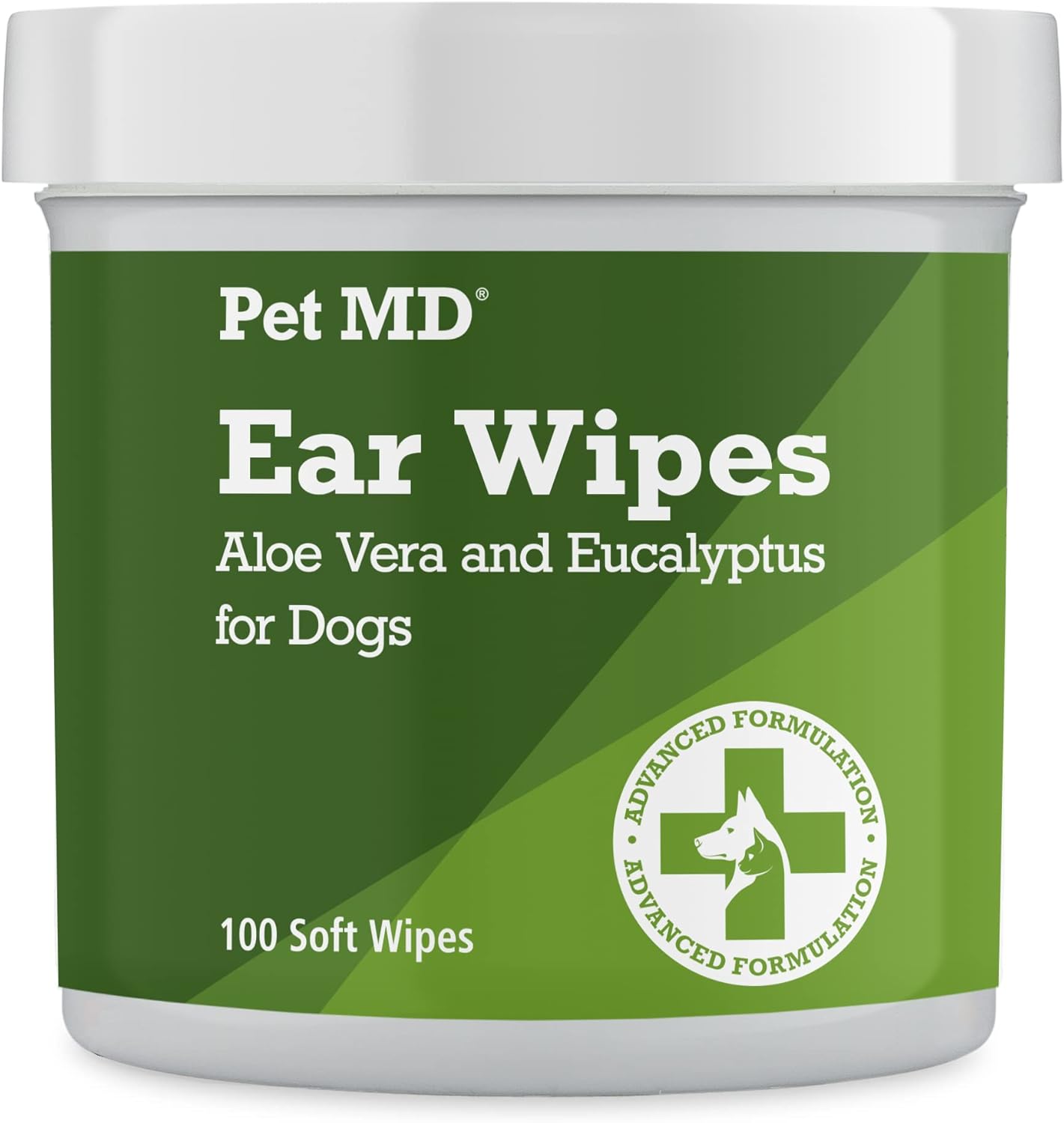 Pet MD - Dog Ear Cleaner Wipes - Otic Cleanser for Dogs to Stop Itching, Yeast and Mites with Aloe and Eucalyptus - 100 Count