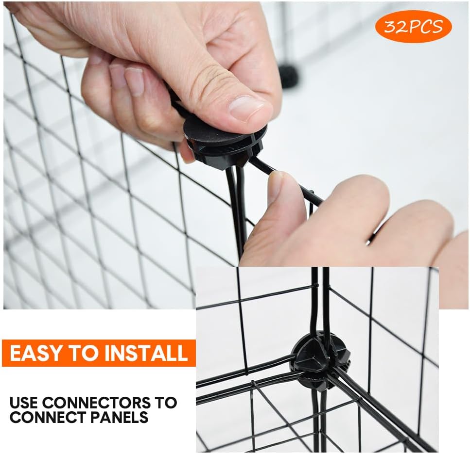 MelPet Pet Playpen Foldable Metal Pet Cage Enclosure Puppy Fence 16 Panels