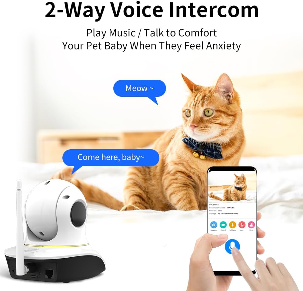 VSTARCAM Pet Camera with Laser, 3MP 2.4GHz WiFi Interactive Dog & Cat Laser Toy with Night Vision