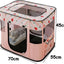 Foldable Pet Playpen, Portable Kennel Crate Cat Playpen for Dog cat (Size M, Pink)