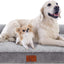 Lazy Lush Bolster Dog Bed for Extra Large Dogs, Memory Foam Orthopedic L-Shape