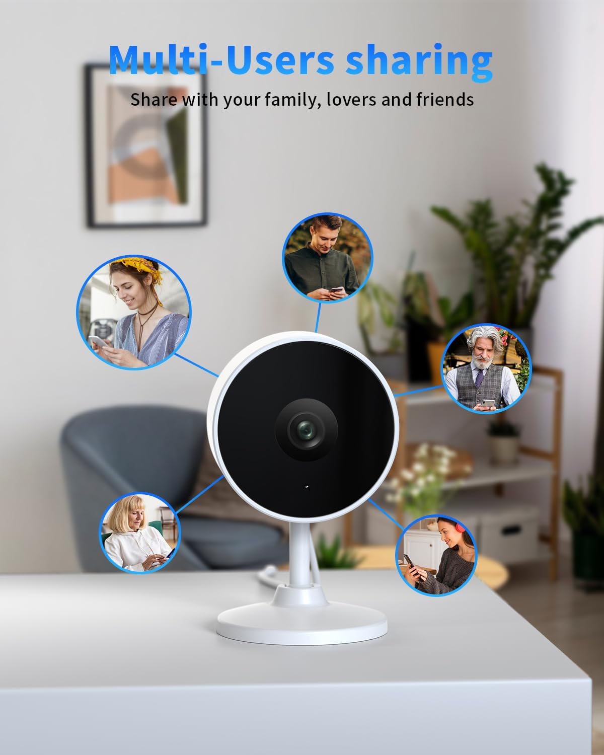 [5G & 2.4G] 2K Indoor Security Cameras for Home Security, AI Voice Change for 2-Way Talk, Motion Detection, Night Vision