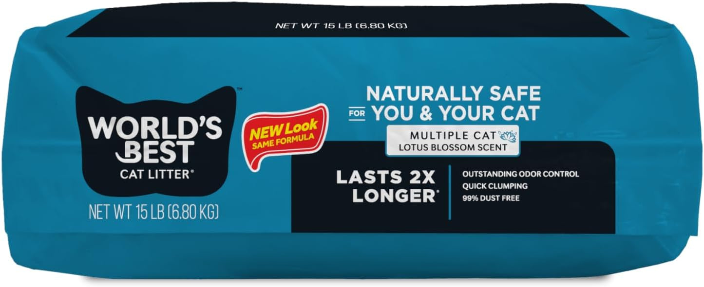World's Best CAT Litter Multiple Cat Lotus Blossom Scented 15 Pounds