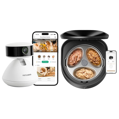 PETLIBRO AI Multi-Pet Recognition Pet Camera + Automatic App-Controlled Cat Feeder Wet Food with Stainless Steel Bowl