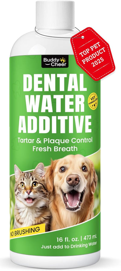 Dog Breath Freshener – Enzymatic Dog Dental Water Additive for Teeth Claning,16oz