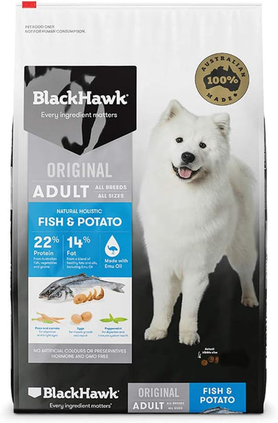 Black Hawk - Dry Dog Adult and Senior Food, Fish and Potato, 3kg