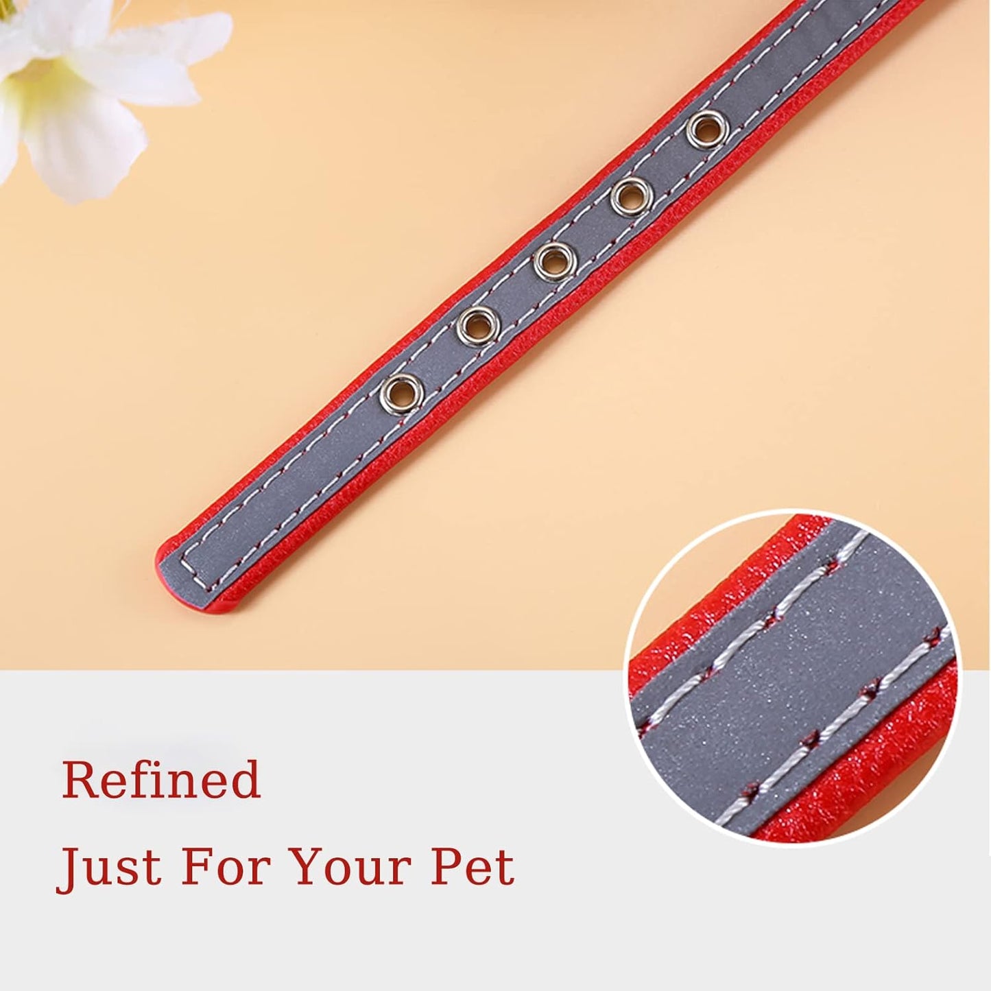 Yonsbox Custom Personalized Reflective Cat Dog Collar with Name Plate Engraved Cute Purple Puppy Kitten