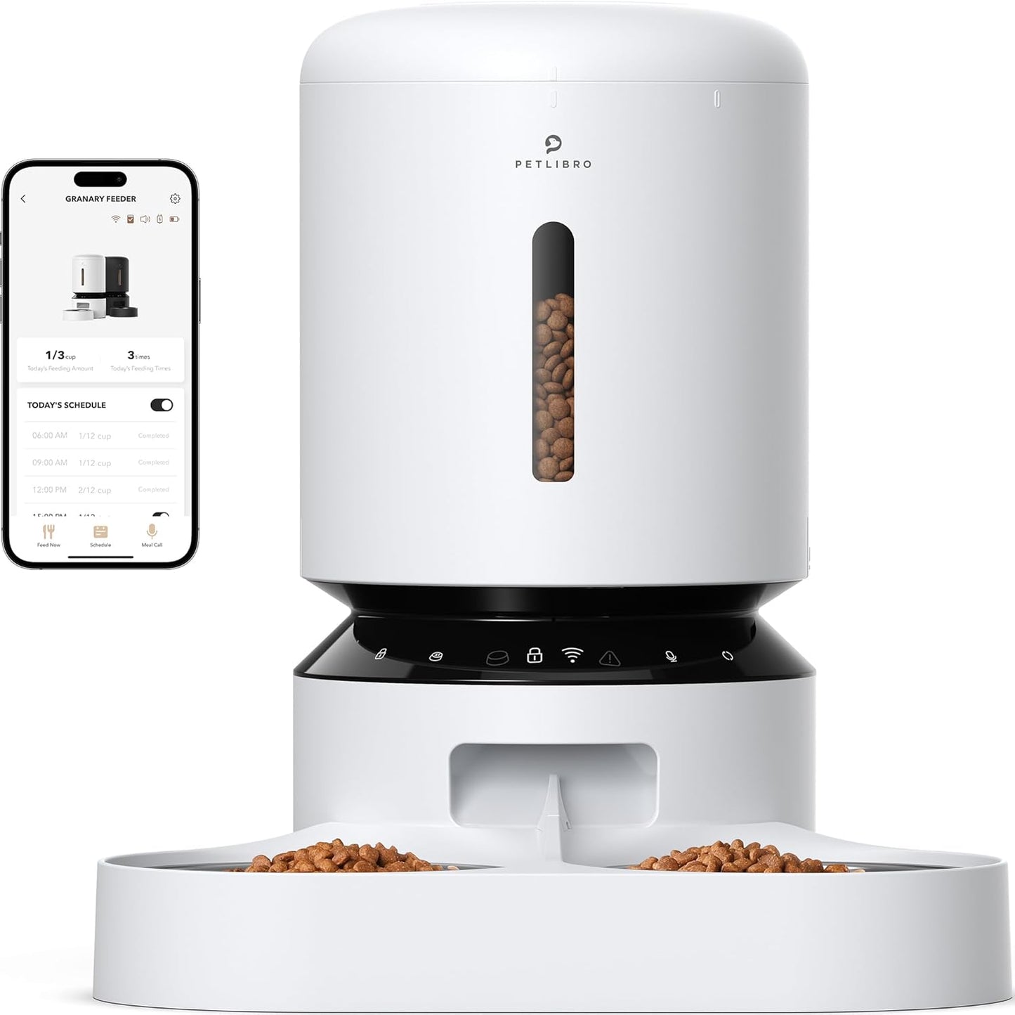 PETLIBRO Automatic Cat Feeder, WiFi Pet Feeder for 2 Cats or Dogs with APP Control, 5L