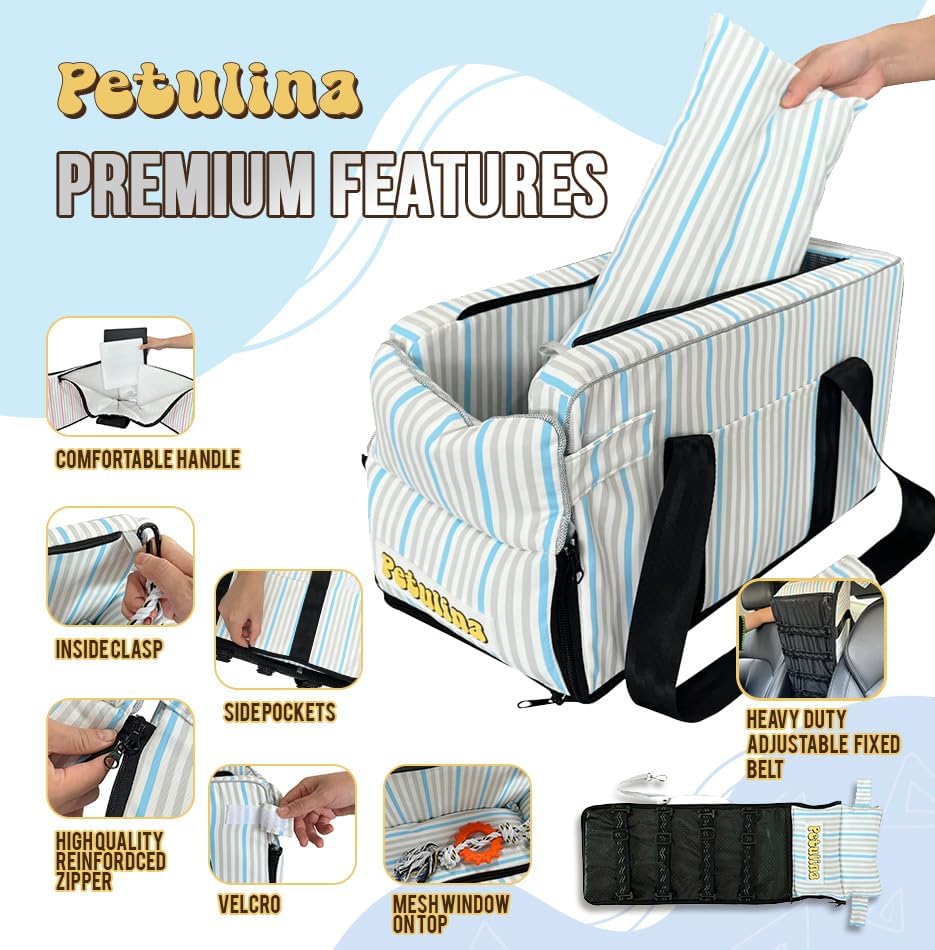 PETULINA Dog Car Seats for Small Dogs - Small Dog Car Seat
