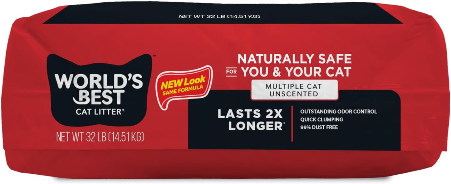 WORLD'S BEST CAT LITTER™ Multiple Cat Unscented, 32-Pounds