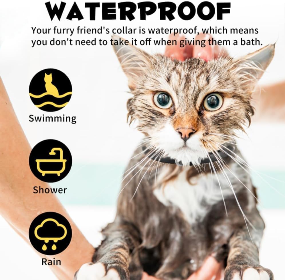 Cat Flea and Tick Collar | 24-Month Flea & Tick Prevention | Adjustable, Water-Resistant & Safe | Natural Ingredients | for Cats of | 4-Pack