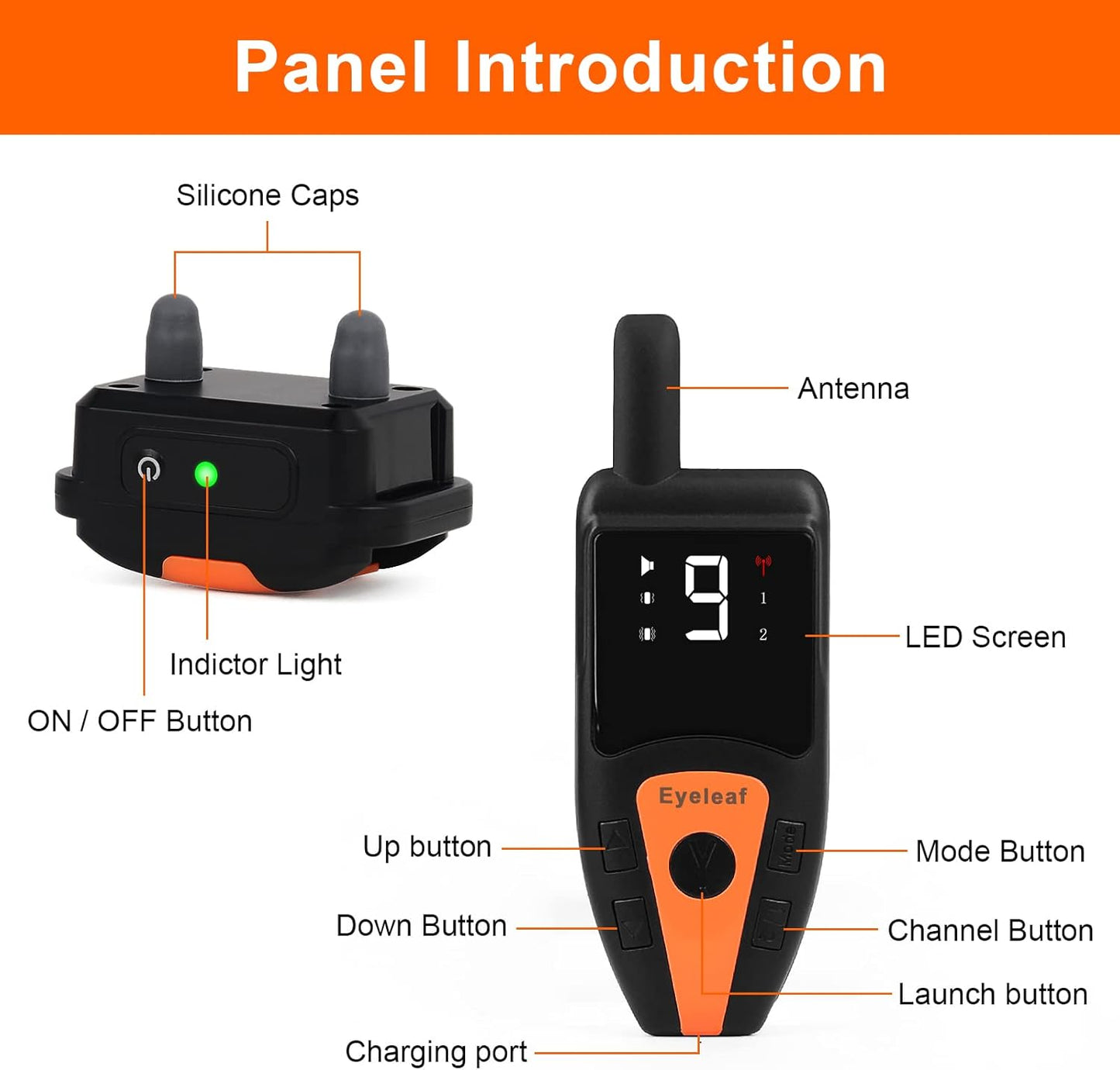 Eyeleaf Dog Training Collar,Training Dog Collar,Dog Remote training collar Beep Vibrations Training Modes Remote Control 1000ft Remote Range Suitable for All Dogs