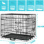Advwin 24" Dog Cage Pet Crate Puppy Cat Foldable Metal Kennel 2 Doors with Removable Tray