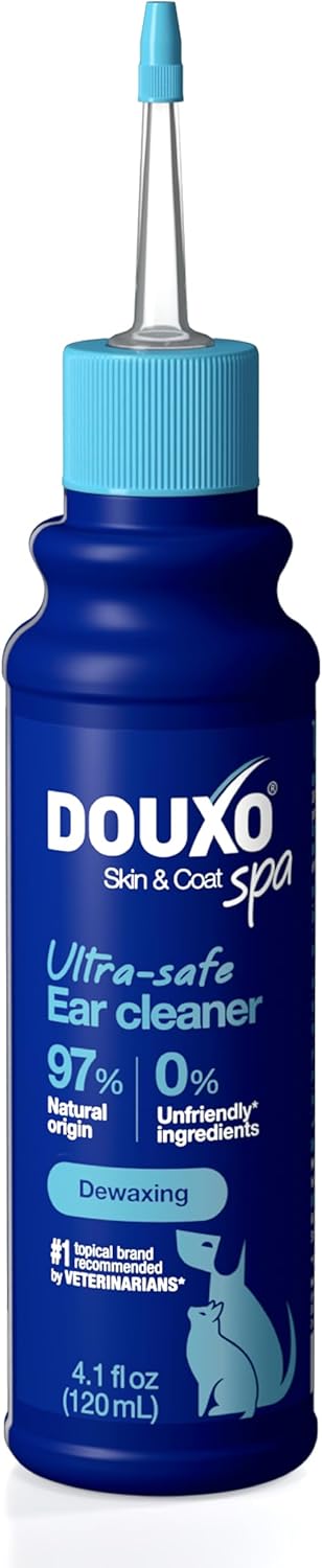 DOUXO® Skin & Coat SPA - Ultra-Safe Dewaxing Ear Cleaner for Dogs and Cats, 4.1 fl oz-USA Made