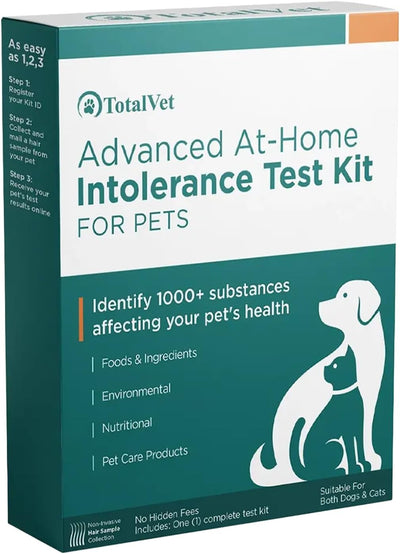 TotalVet Dog Allergy +1000 Food & Nutritional Sensitivity Test, Pet Intolerance Kit at Home