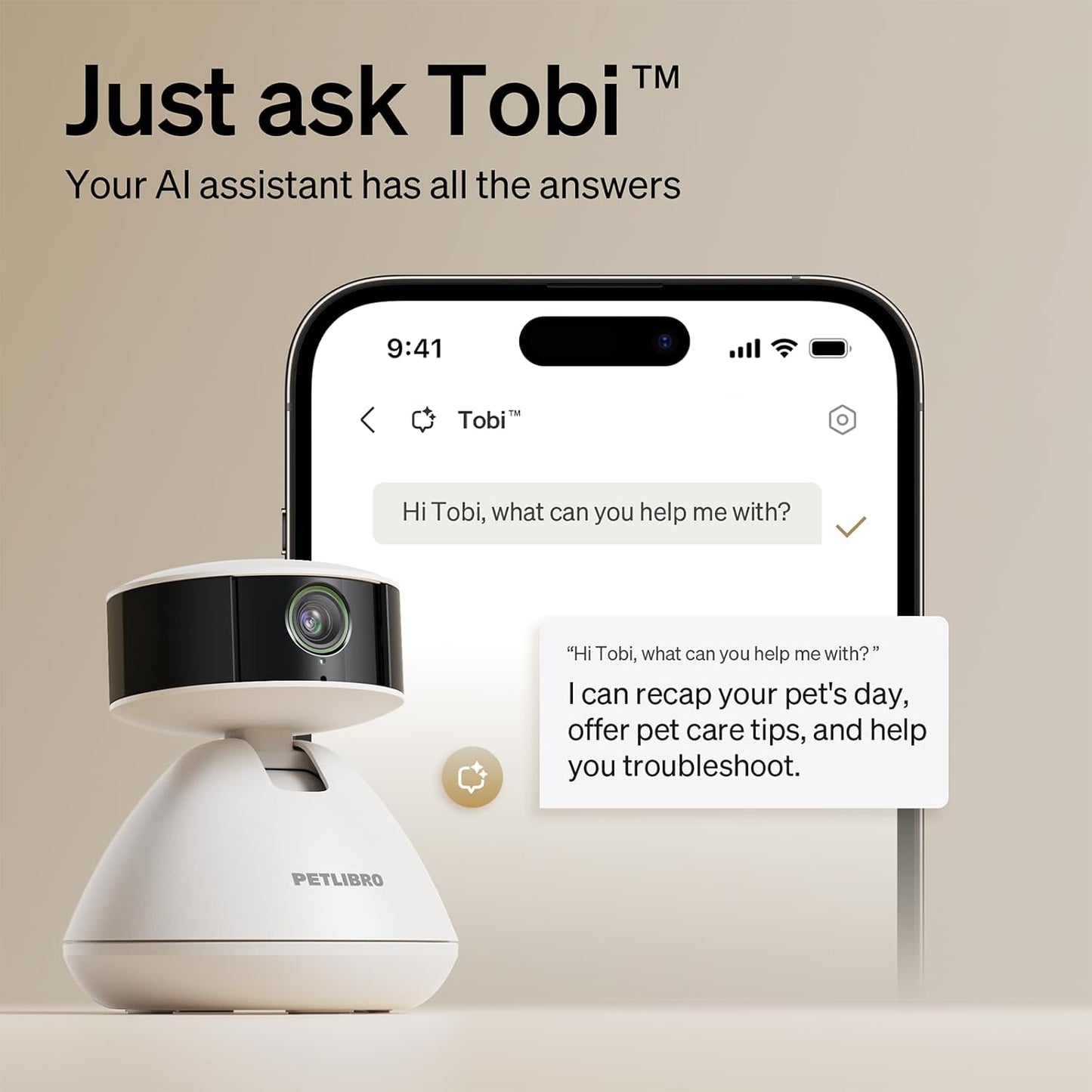 PETLIBRO AI Dog Camera Pet Camera Indoor with Phone App [Multi-Pet Recognition, Daily Activity Analysis & Smart Summaries]