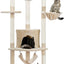 PAWZ Road Large Cat Tree Floor to Ceiling Cat Tower with a Cozy Condo, 6-Tier Cat Climbing Activity Center with Perch and Hammock for Adult Cats Beige