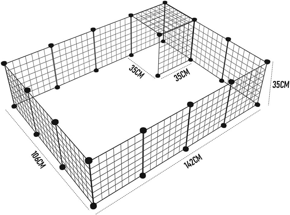 MelPet Pet Playpen Foldable Metal Pet Cage Enclosure Puppy Fence 16 Panels