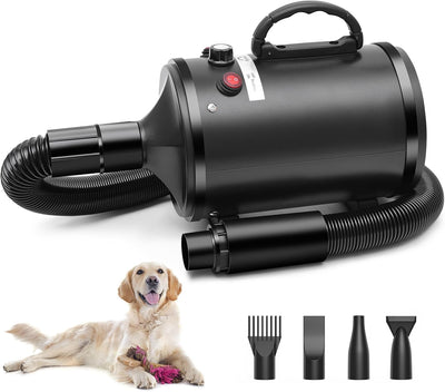 Dog Blower, Hair Dryer for Dogs 2800W, Hair Dryer Dogs Adjustable Speed and Temperature