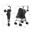 Pet Stroller Oxford Cloth Foldable Dog Strollers for Small Dogs and Cats Suitable for All Road Surfaces Wide-View Panoramic Window 4 Wheels (Black)
