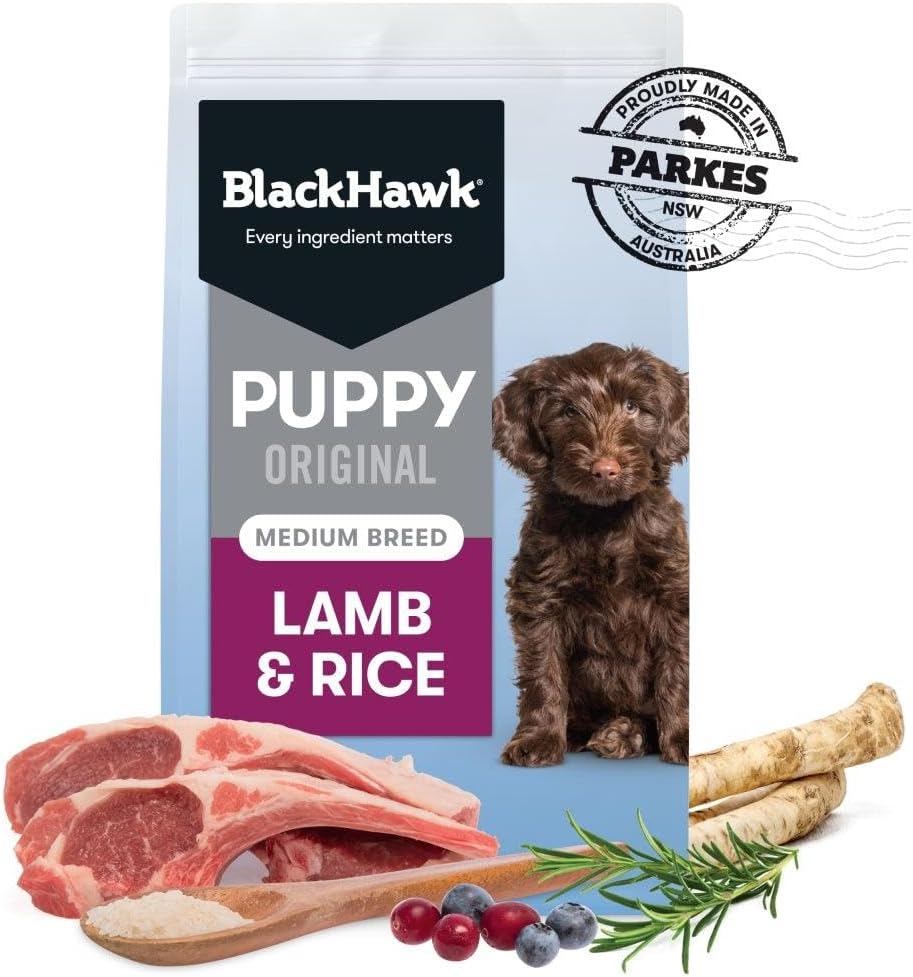 Black Hawk Puppy Medium Breed Lamb and Rice Dry Dog Food 10 Kg
