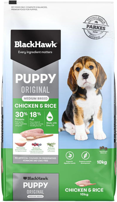 Black Hawk Puppy Medium Breed Chicken and Rice Dry Dog Food 10 Kg