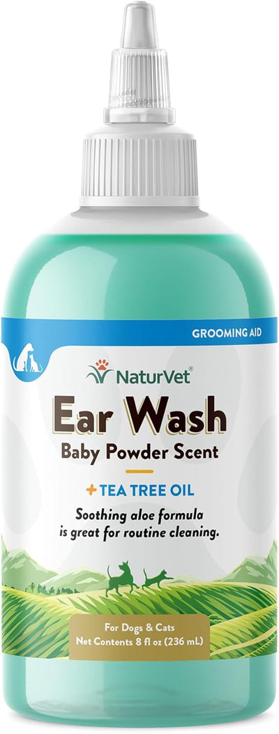 NaturVet Ear Wash with Tea Tree Oil, 240 ml