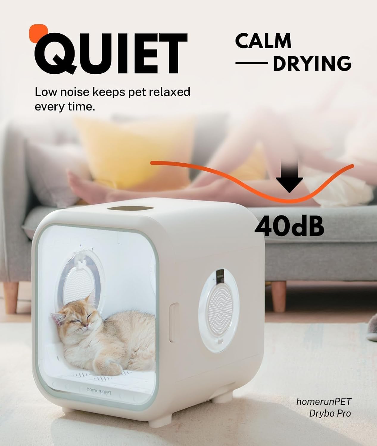 62L Dog Dryer Box, 360° Efficient Automatic and Quiet Cat Pet Dryer Box with Smart Temperature Control, Ideal for Cats and Medium Dogs (white)
