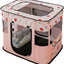 Foldable Pet Playpen, Portable Kennel Crate Cat Playpen for Dog cat (Size M, Pink)