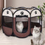 Pet Playpen Dog Tent, 114x114x58cm Foldable Portable Soft Dog Exercise Pen  (Large, Brown)