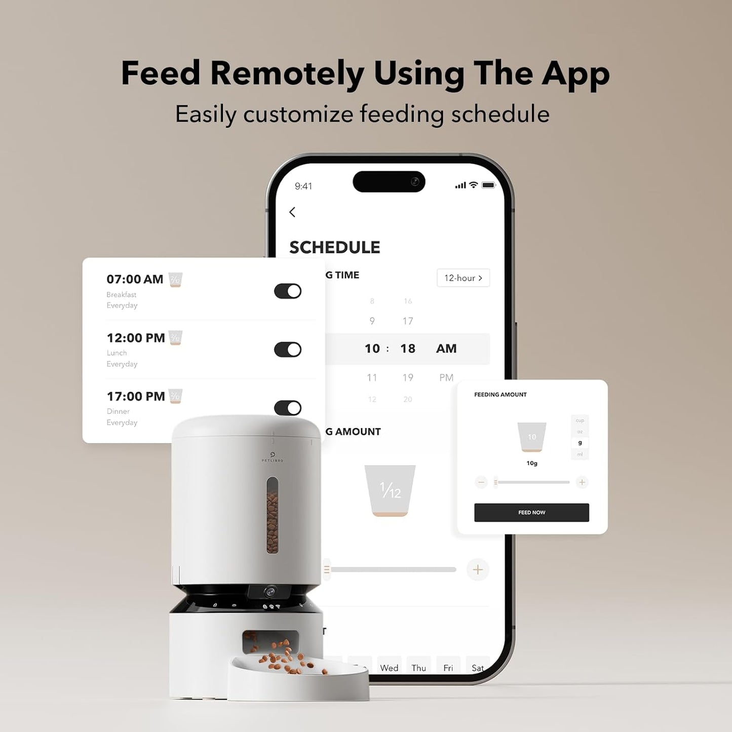 PETLIBRO Automatic Cat Feeder with Camera, 1080P HD Video with Night Vision, 5G WiFi Pet Feeder with 2-Way Audio