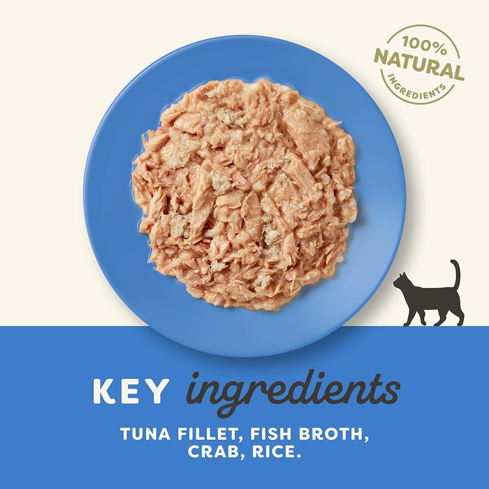 Applaws 100% Natural Wet Cat Food Tuna Fillet with Crab in Broth Tin 70g (Pack of 24), Limited Ingredients Pet Food