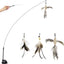 Cat Wand Toys with Suction Cup, Interactive Bird Simulation Cat Toy Set,Cat Teaser Cat Toys,Flexible Steel Wire and 3Pcs Replacement Feather Refills with Bells