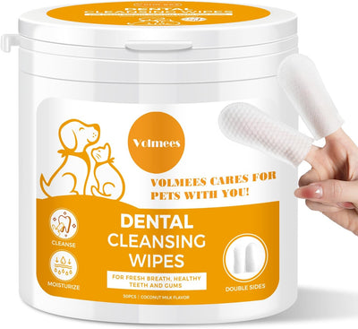 Pet Dental Finger Wipes for Dogs and Cats,50Pcs