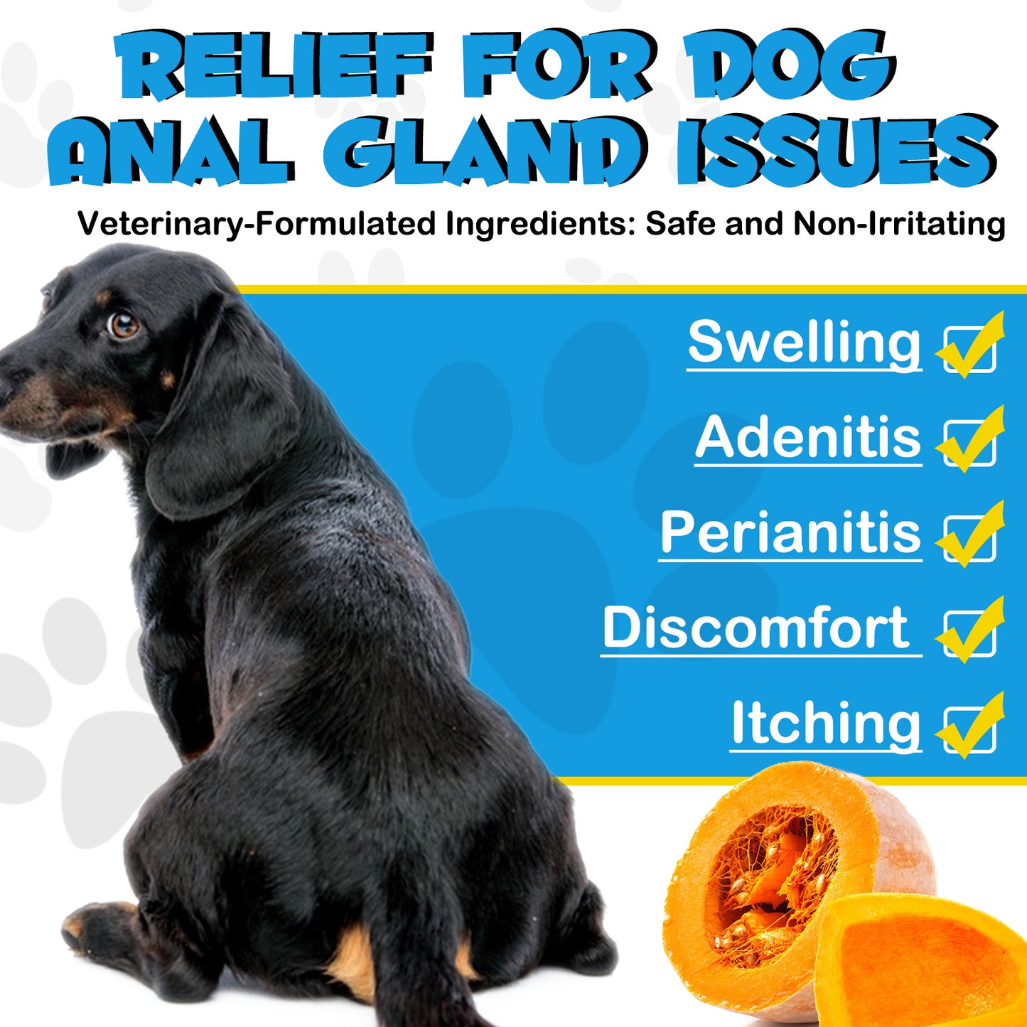 Anal Gland Support Chews for Dogs – Digestive & Bowel Health Formula