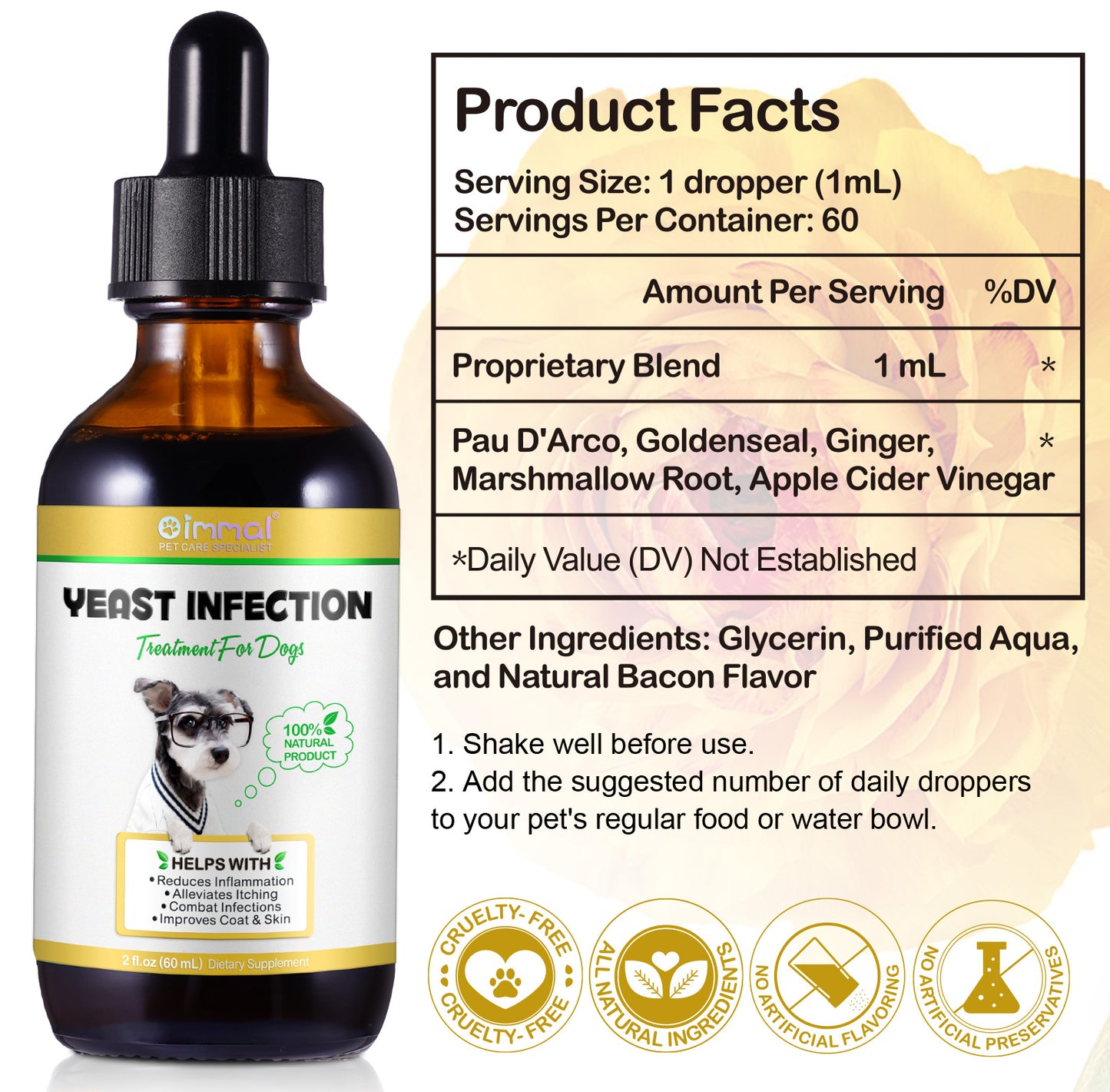 Dog Yeast Infection Treatment Drops – Anti-Itch, Skin & Immune Support