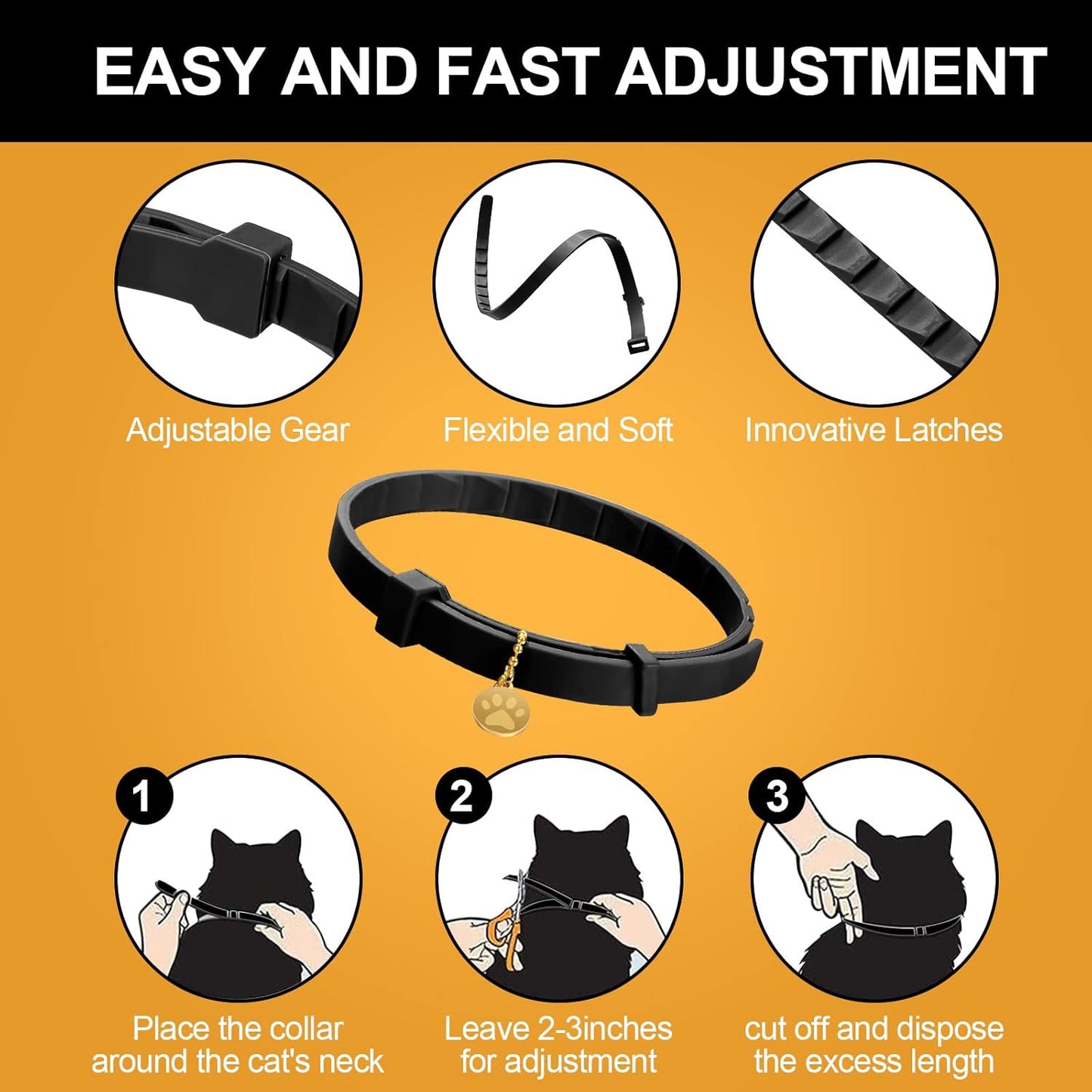 4 Pcs Cat Calming Collar Adjustable Lavender Scent Relaxing Cat Collar with 2 Pendant